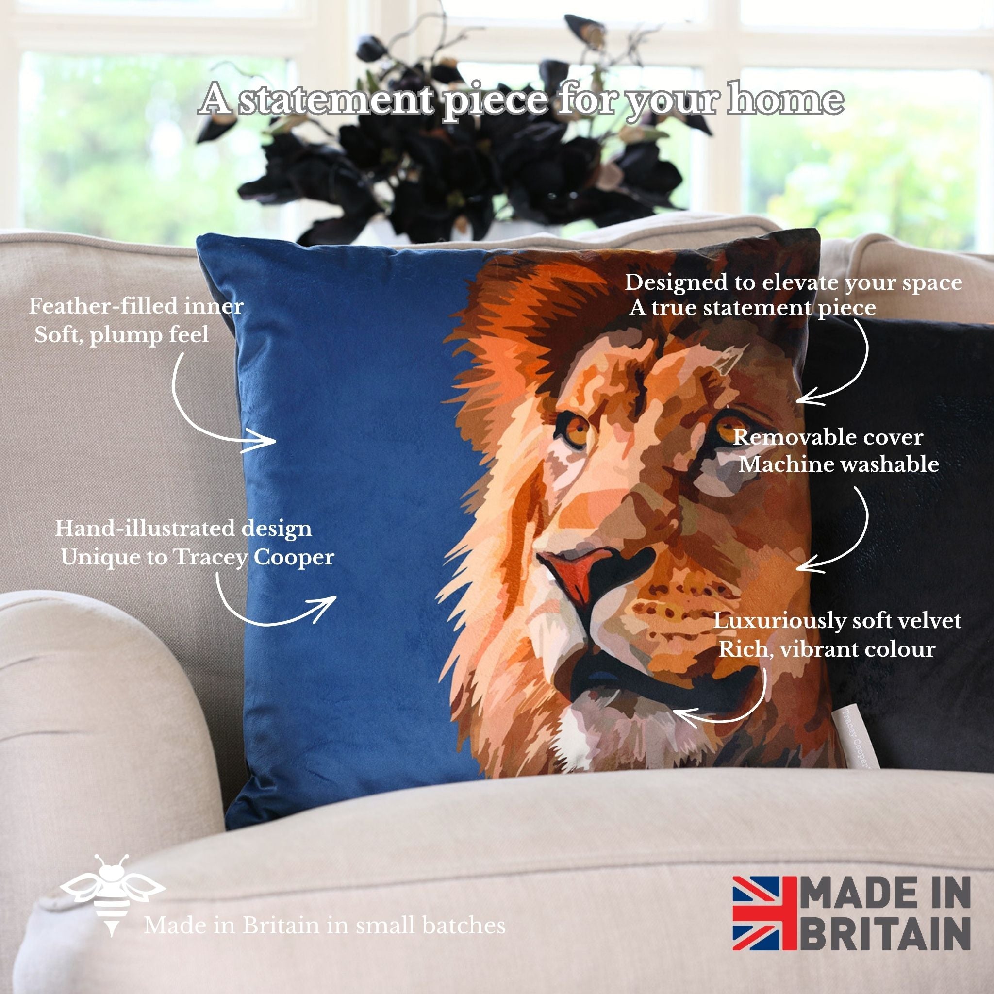 Lion Velvet Cushion
