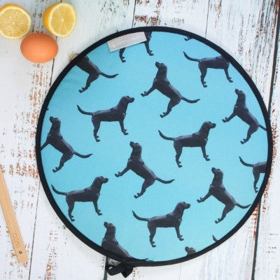 Black Labrador Aga Hob Cover