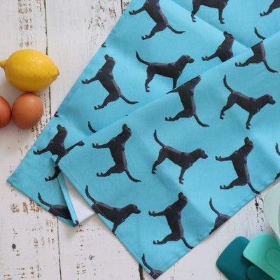 Black Lab Tea Towel – British Made Cotton Kitchen Towel