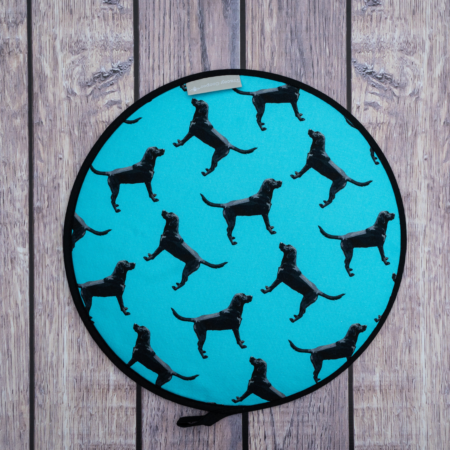 Dog-themed hob cover made in the UK