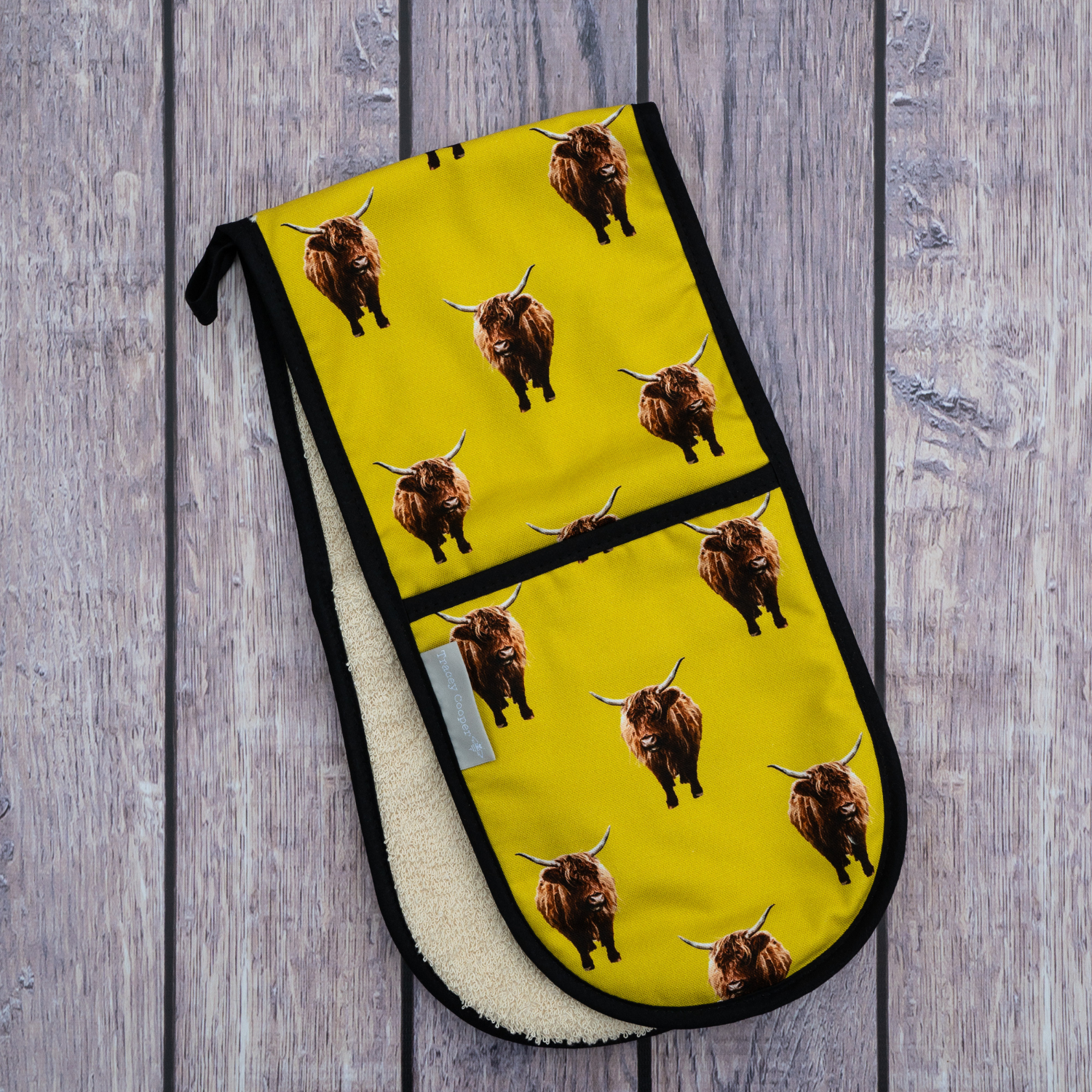 Highland Cow Double Oven Gloves