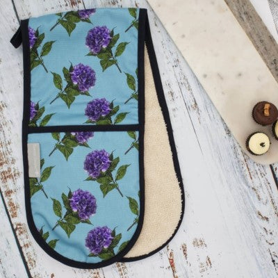 Hydrangea Double Oven Gloves | Tracey Cooper