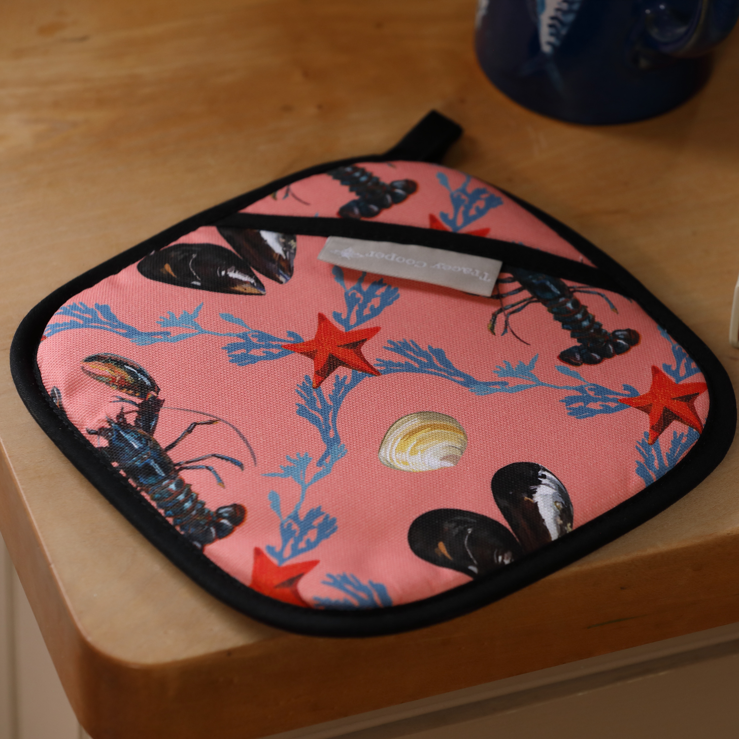 Lobster pot grab British made coastal kitchen linen