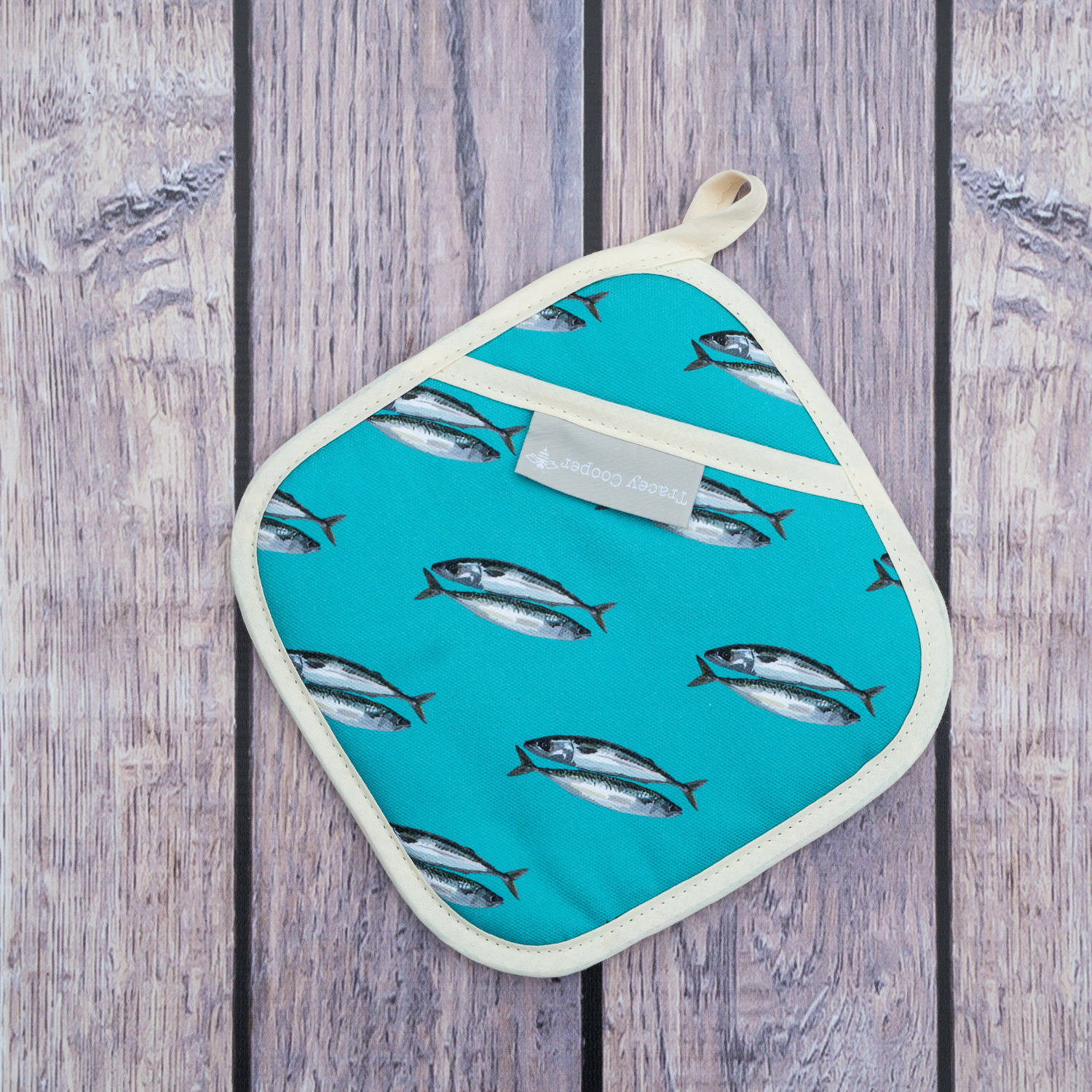 Hand illustrated mackerel pot grab made in England