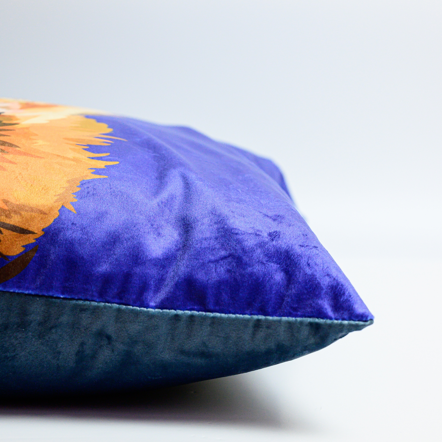 Side view of lion cushion