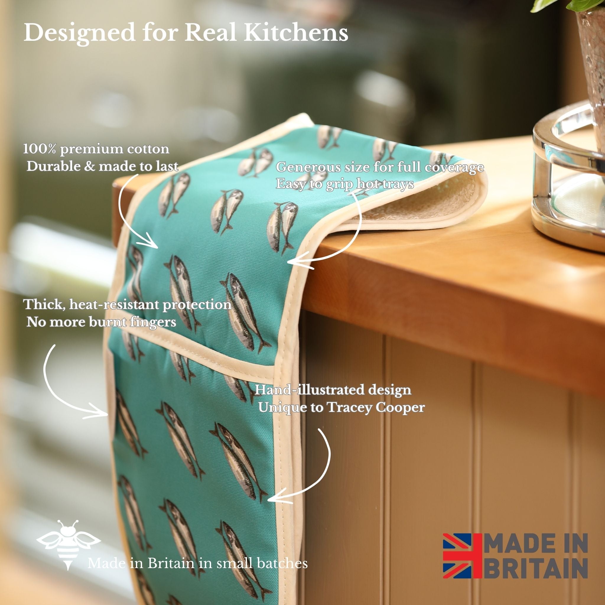 Mackerel Double Oven Glove