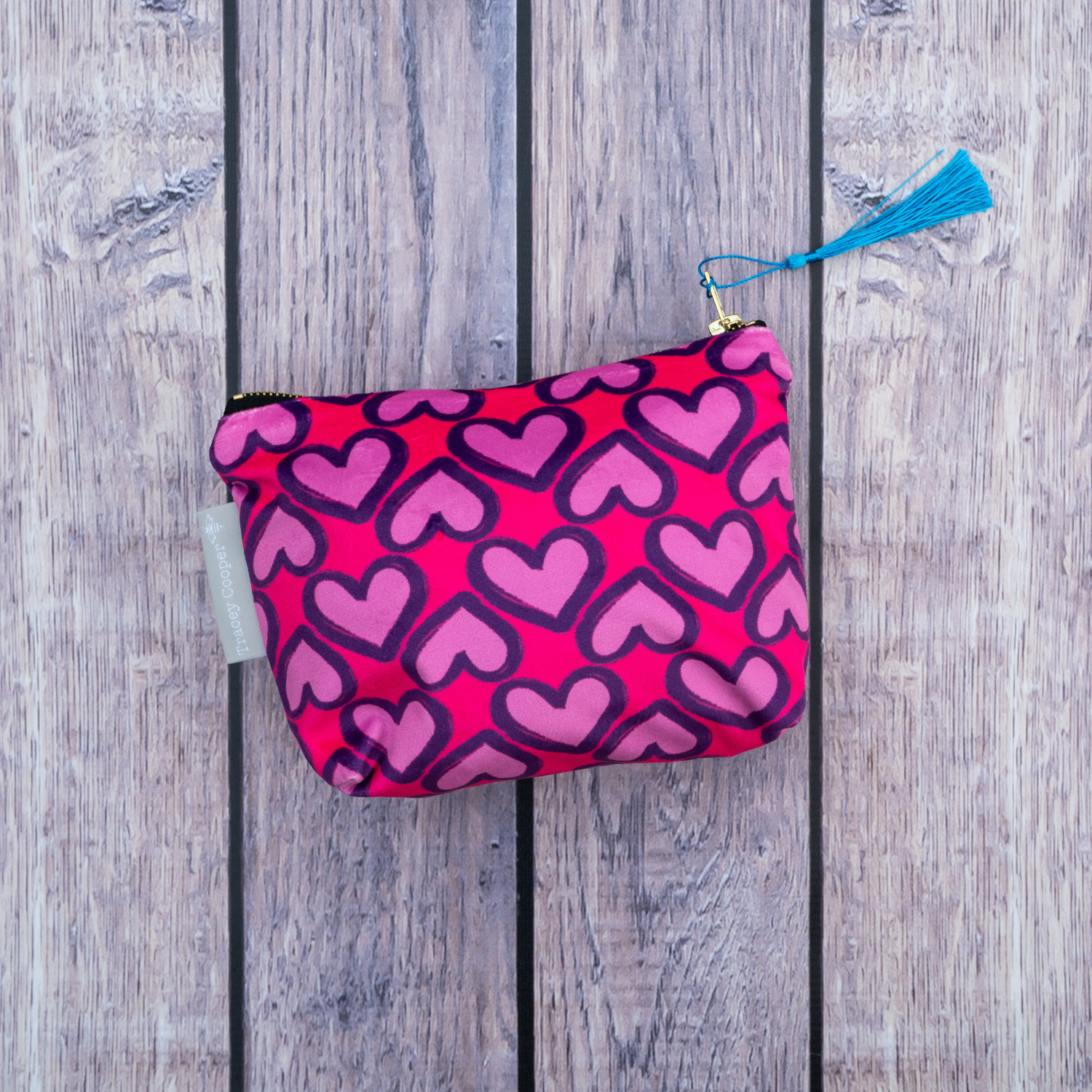 Hearts Make Up Bag in Pink