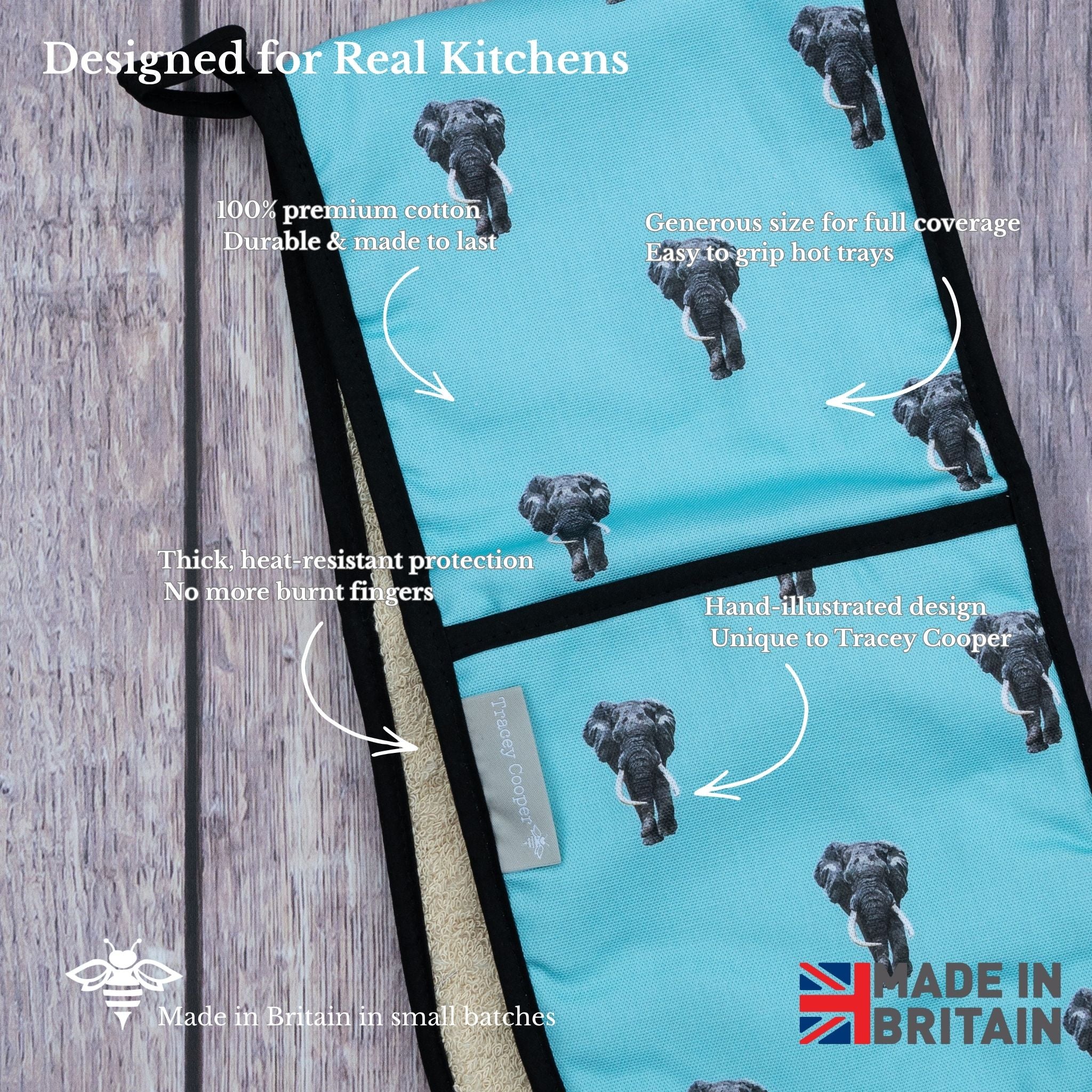 Elephant Double Oven Glove