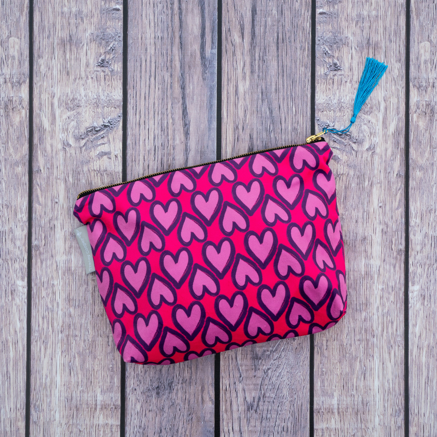 Hearts Make Up Bag in Pink