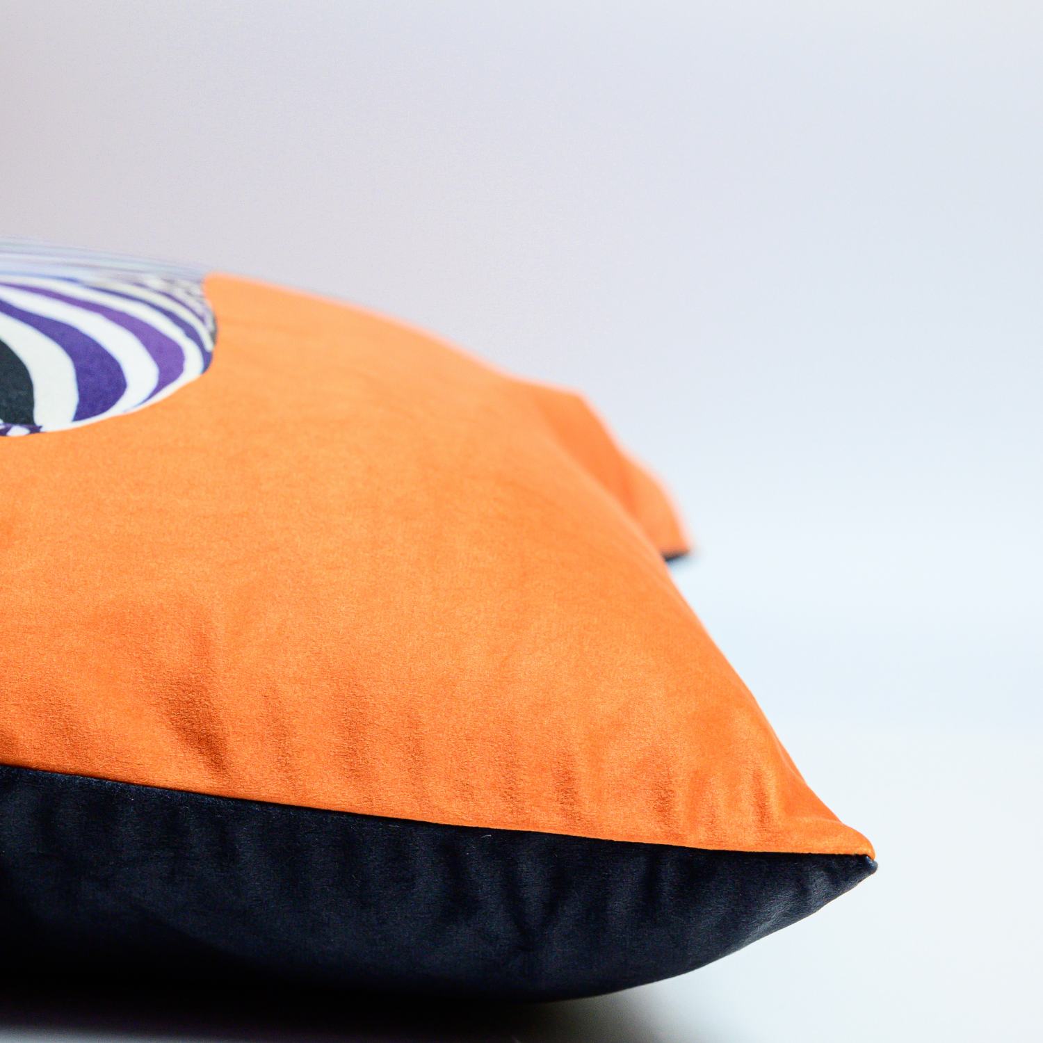 Side view of zebra cushion